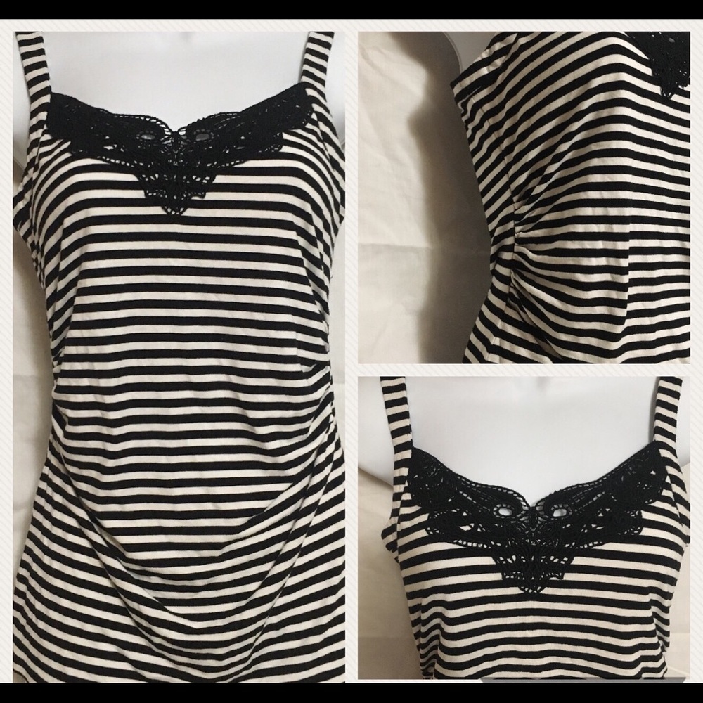 White House Black Market women’s stripes lace tank top XXS oversized